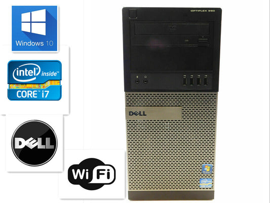 Dell Optiplex 7010 MT PC Core i7 3.40GHz 8GB RAM 128GB SSD+1TB WIFI Win10