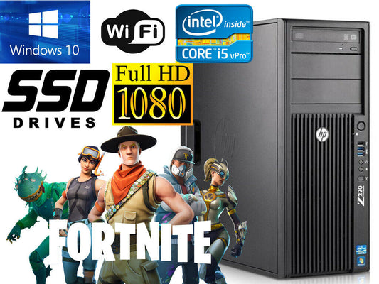 GAMING PC HP Z220 Desktop computer i7 32GB R9-350 512GB SSD Windows 10 WIFI