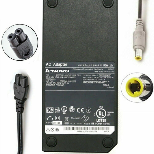 Genuine Lenovo ThinkPad W520 W530 AC Adapter 45N0116 45N0117 170W 20V 8.5A OEM