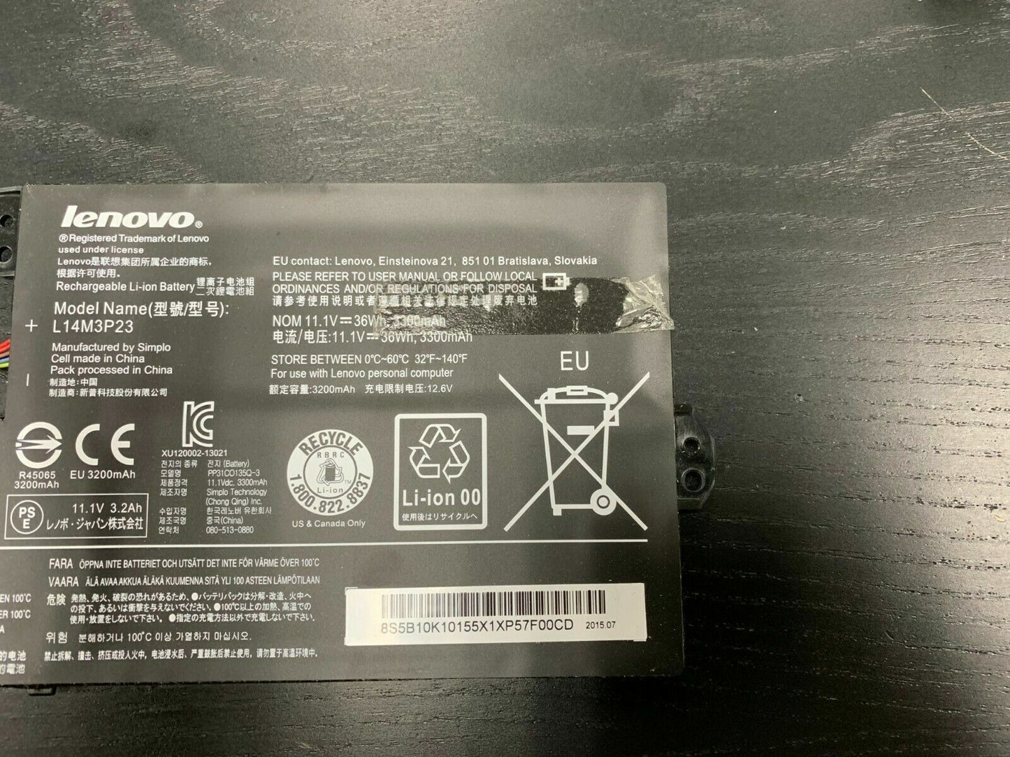 OEM L14M3P23 Lenovo N21 11.1 V 3300mAh 36 Wh Laptop Battery