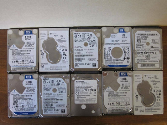 Lot of 10 WD Seagate Toshiba Laptop 2.5" SATA Hard Drives 1TB  **Good**
