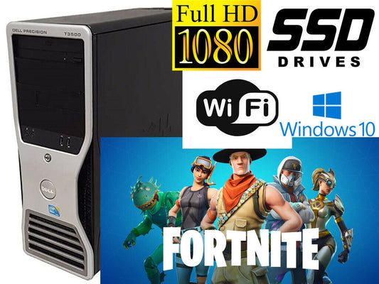 GAMING PC DESKTOP Dell Precision T3500 W3550 12GB 512GB SSD HD7570 WIFI WIN10