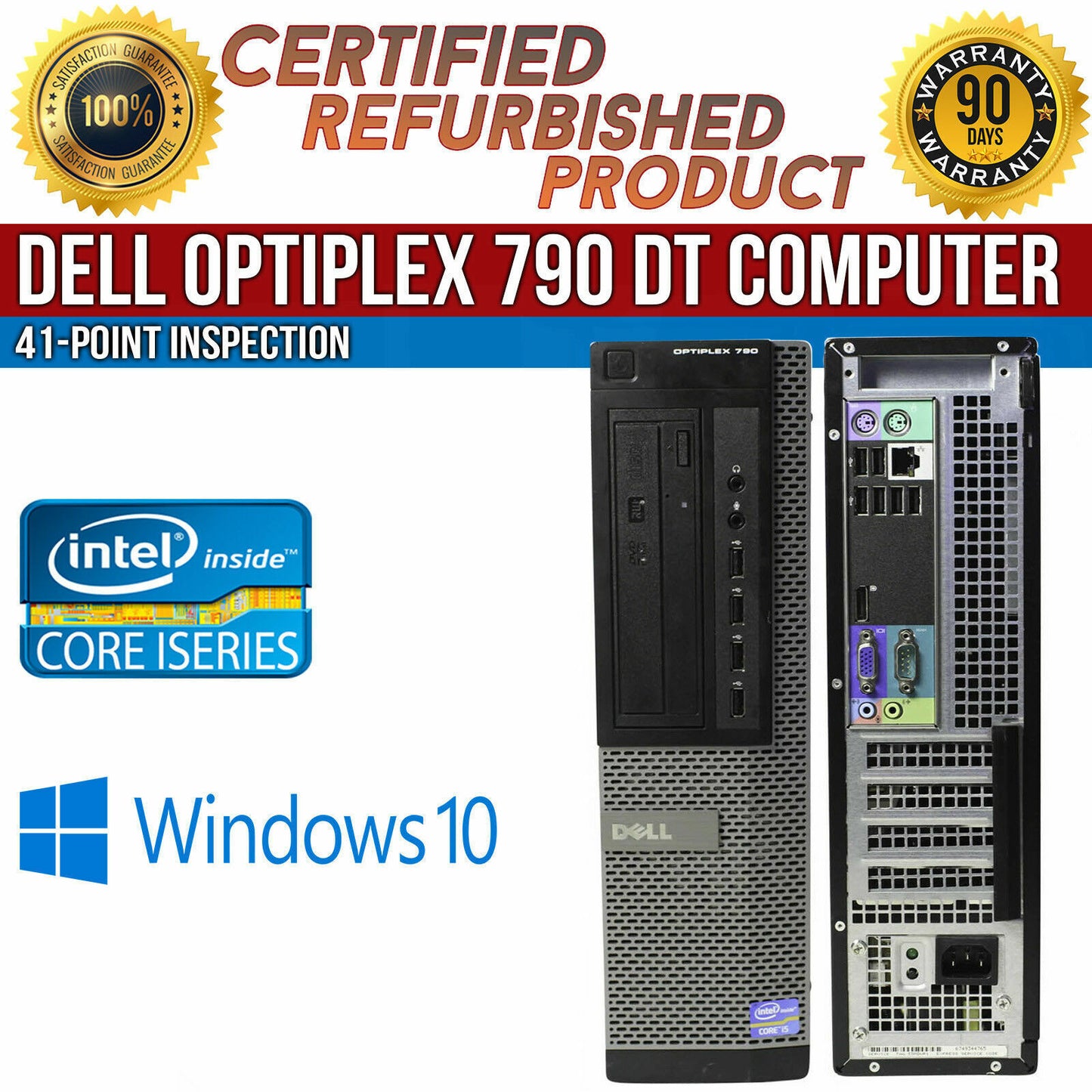 Dell OptiPlex 790 DT Intel i5 16GB RAM 128GB SSD+500GB Win 10 Desktop WIFI