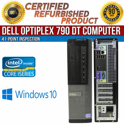 Dell OptiPlex 790 DT Intel i5 16GB RAM 128GB SSD+500GB Win 10 Desktop WIFI