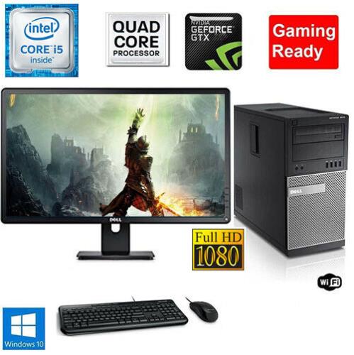Gaming PC Desktop Computer DELL i7 32GB 512GB SSD HD7570 Win10 WIFI+ 22' monitor