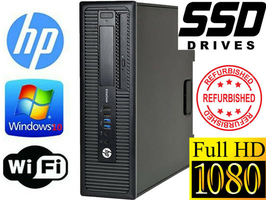 Gaming PC desktop HP 800 G1 SFF Computer i7 32GB R7-250 512GB SSD Windows10 WIFI