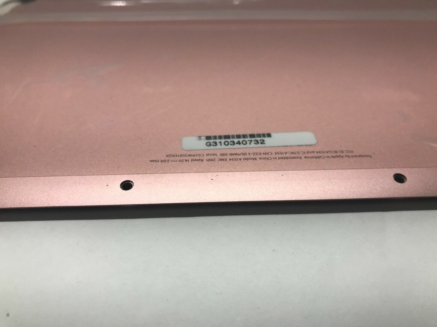 12” MacBook Retina 2016 ROSE GOLD LOWER BOTTOM CASE BATTERY A1705 - A1534