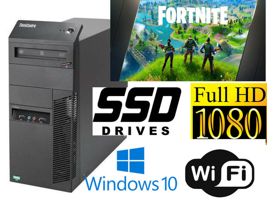 Gaming PC Desktop Computer LENOVO A8-5500 16GB 400GB SSD HD7570 Win10 WIFI