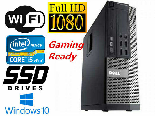 GAMING PC DESKTOP COMPUTER Dell 7020 SFF i7 32GB HD7570 960GB SSD WIFI WIN10