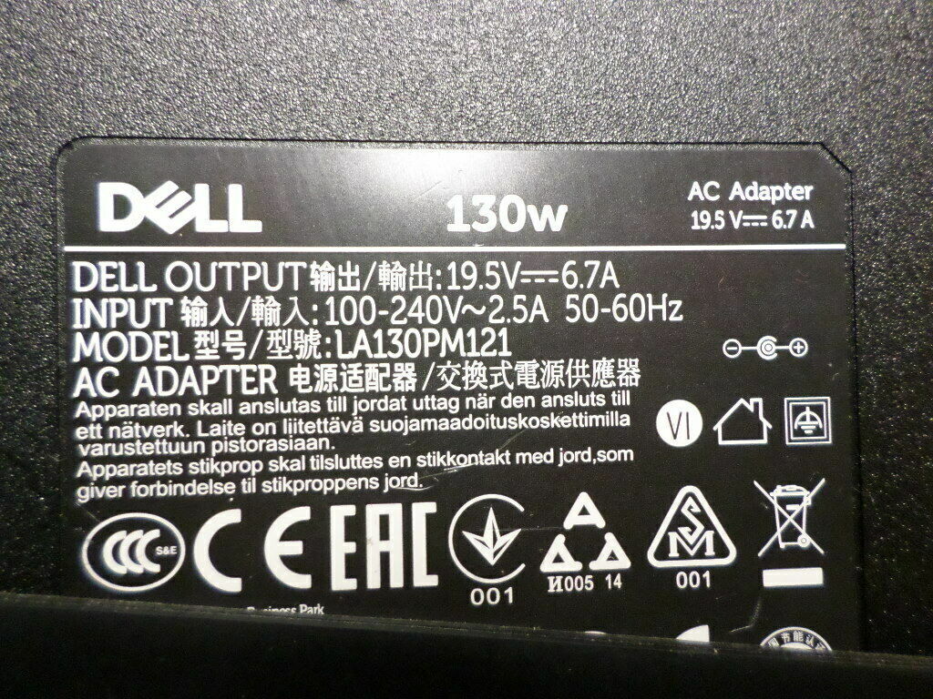Genuine Dell 130W 0VJCH5 PA-4E 19.5V 6.7A AC Adapter Laptop Charger LA130PM121