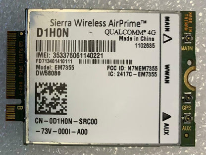 D1H0N Dell Sierra Wireless Airprime DW5808e Qualcomm 4G EM7355 Card