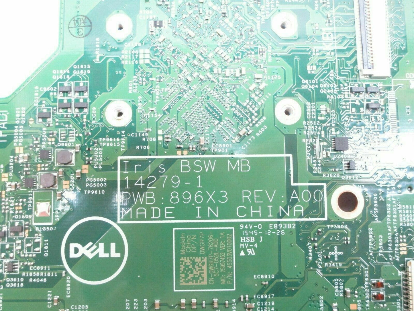 Dell Inspiron 3452 3552 Laptop Motherboard Celeron N3050 14279-1 0WGR7P WGR7P