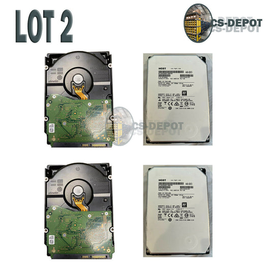 LOT 2 HGST 8TB 0F23668 HUH728080ALE604 Internal HardDrive 3.5 SATA 6Gbps 7200rpm