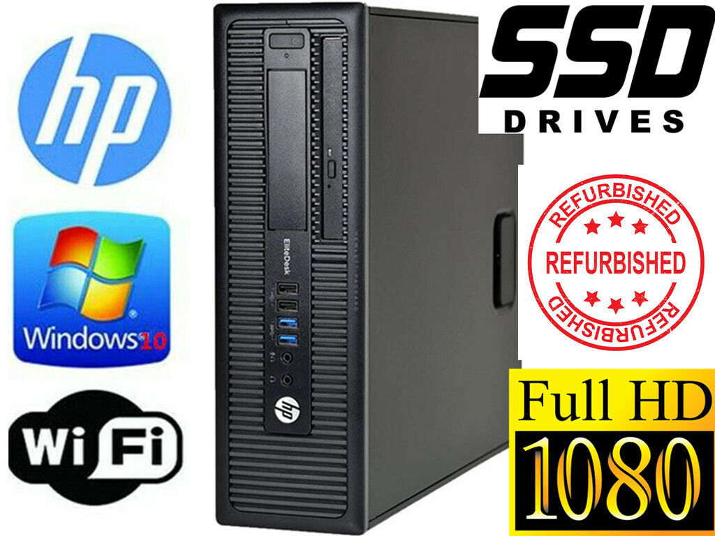 Gaming PC desktop HP 800 G1 SFF i7-4790 16GB HD7570 480GB SSD Windows 10 WIFI