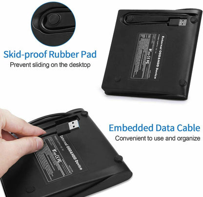 External CD Drive USB Portable CD DVD Drive ROM  for Desktop/Laptop/Mac OS