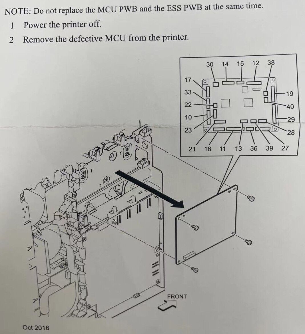 Additional Procedure The Machine Control Unit PWB Of S3840CDN/S3845CDN YPCH9