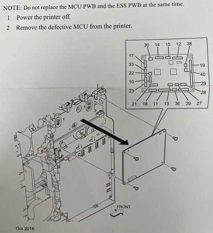 Additional Procedure The Machine Control Unit PWB Of S3840CDN/S3845CDN YPCH9