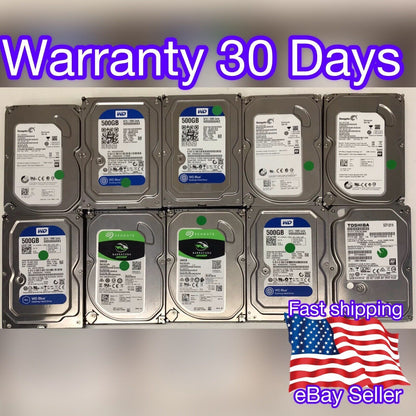 LOT OF 10 DRIVES 500GB Desktop PC Internal 3.5" SATA Hard Drive HDD Tested