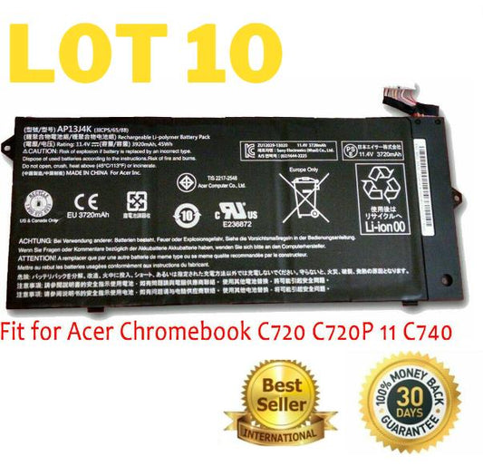 LOT 10 AP13J3K Battery Acer Chromebook C720-2848 C720 C720P C740 CB3-431 AP13J4K
