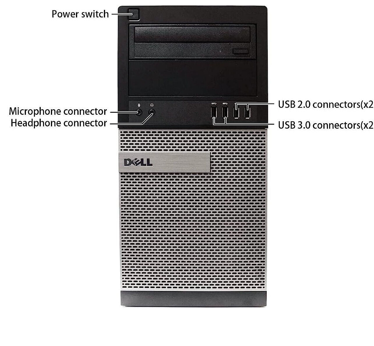 Dell 7020 MT PC Tower Computer PC i7 32GB RAM 960GB SSD DVD-RW WiFi Windows 10