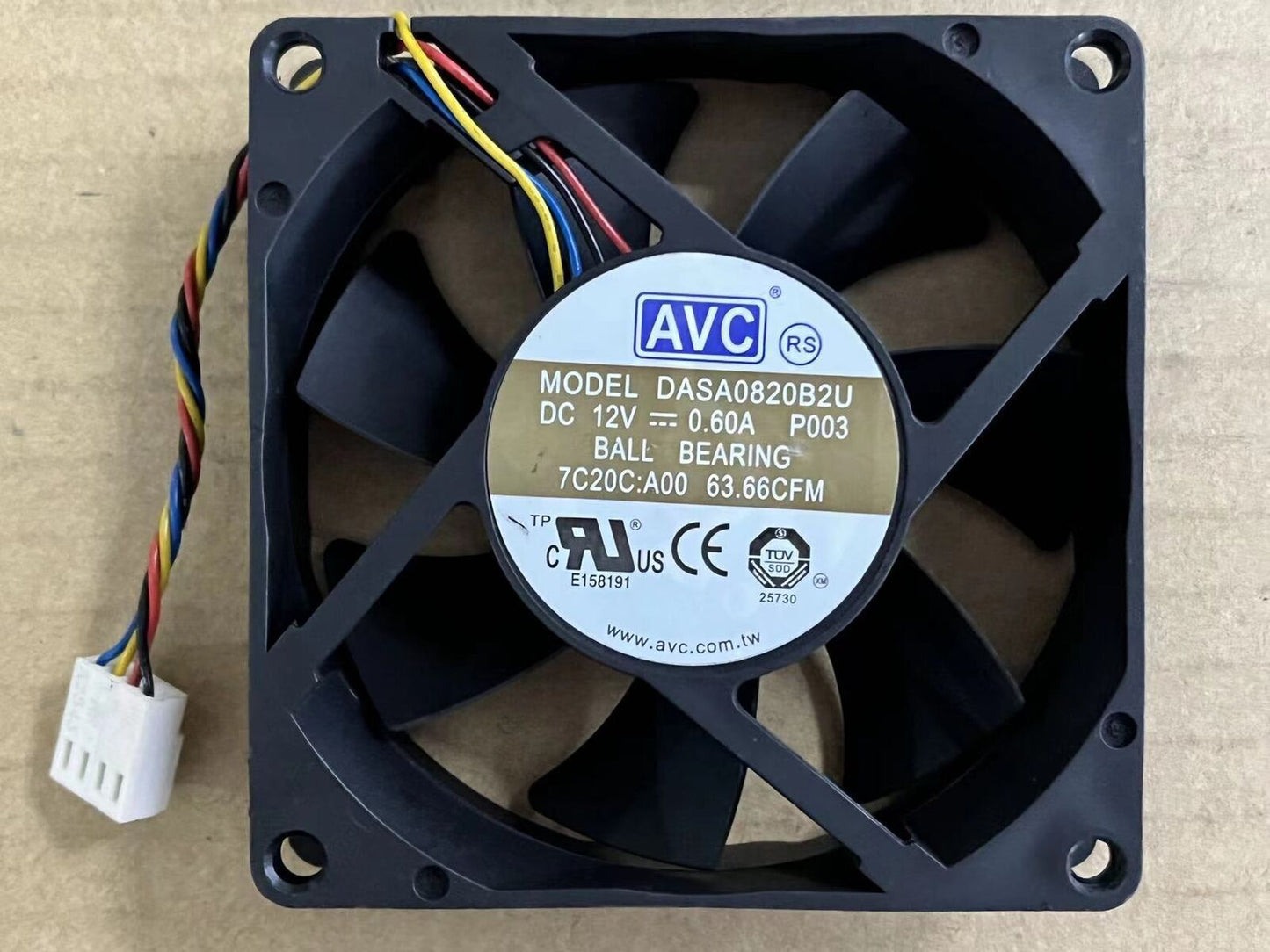 AVC 8020 12V 0.60A DASA0820B2U 8CM 4-wire CPU fan 7C20C