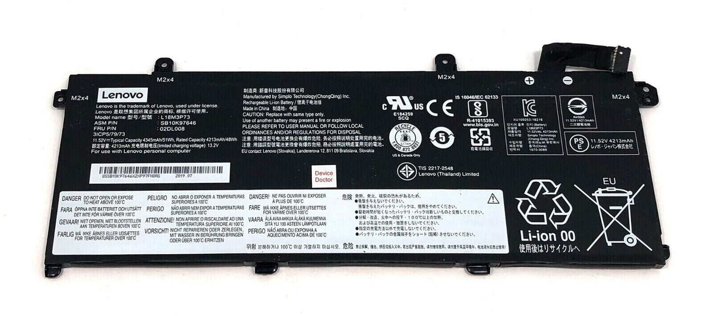 5B10W13906  Lenovo Genuine Battery For T490 T495 P14s T14 5B10W13907 L18M3P73
