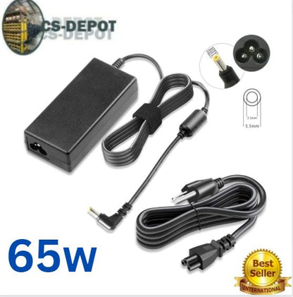 65W AC Adapter Charger for Toshiba Satellite ASUS Acer Laptop 5.5*2.5mm