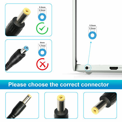 65W AC Adapter Charger for Toshiba Satellite ASUS Acer Laptop 5.5*2.5mm