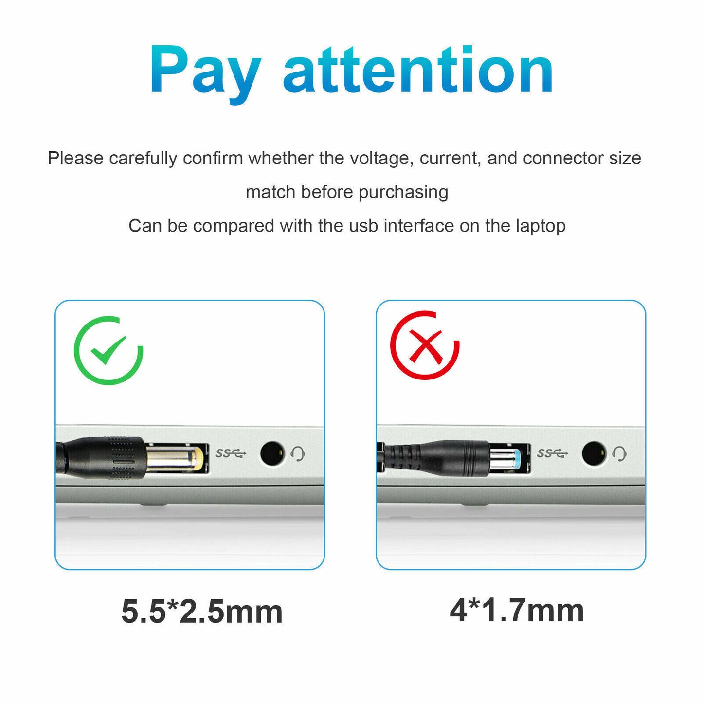 65W AC Adapter Charger for Toshiba Satellite ASUS Acer Laptop 5.5*2.5mm