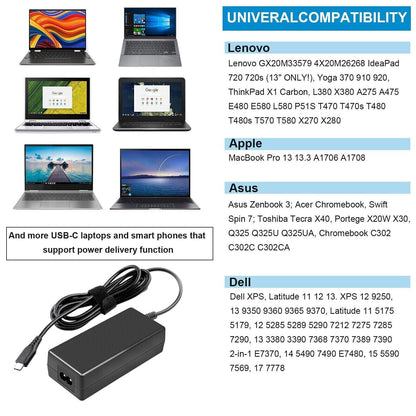 OEM 45W Chromebook Charger USB Type C Charger for HP Lenovo Dell Acer Samsung