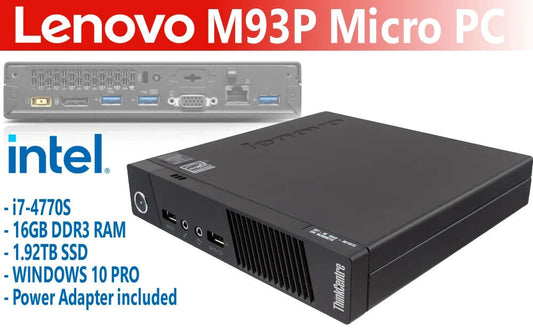 Lenovo ThinkPad M73 Tiny PC i7-4770 16GB 512GB SSD Win10 Desktop WIFI Adapter