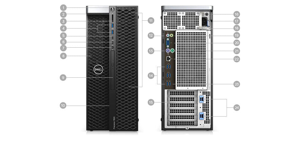 Dell Precision T7820 Tower Xeon Gold 5120 128GB RAM 960GB SSD K420 WIFI WIN10