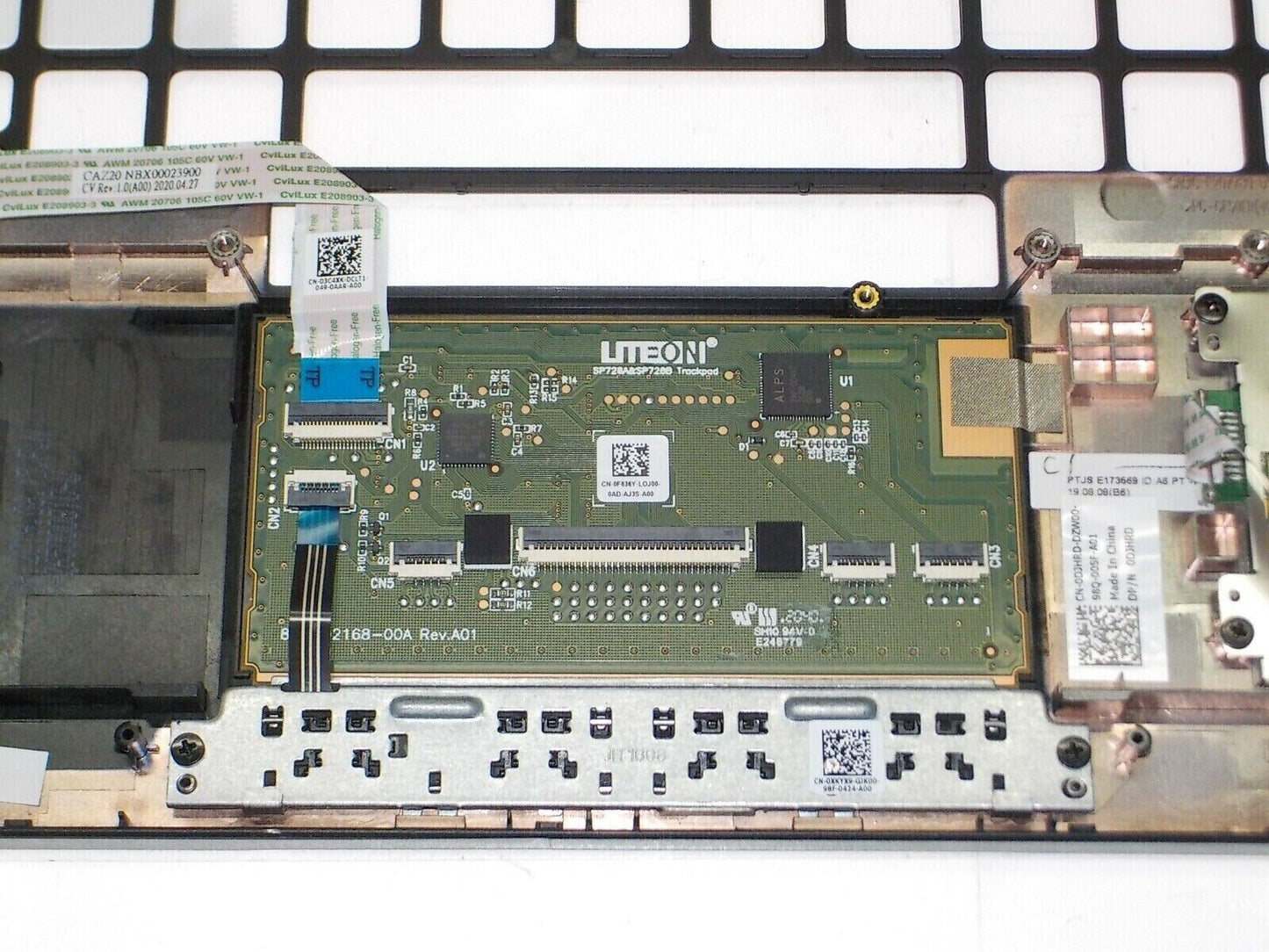New Dell OEM Latitude 7490 Palmrest Touchpad Assembly  Smart Card Reader 0F18G