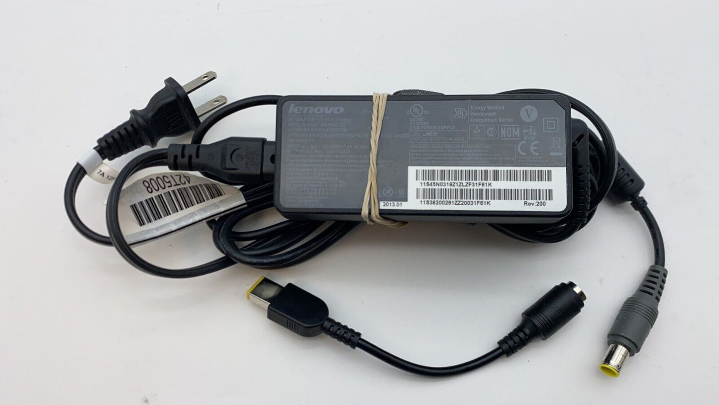 Genuine Lenovo 65W 20V 3.25A AC Power Supply Round Tip + Square Slim Tip Adapter