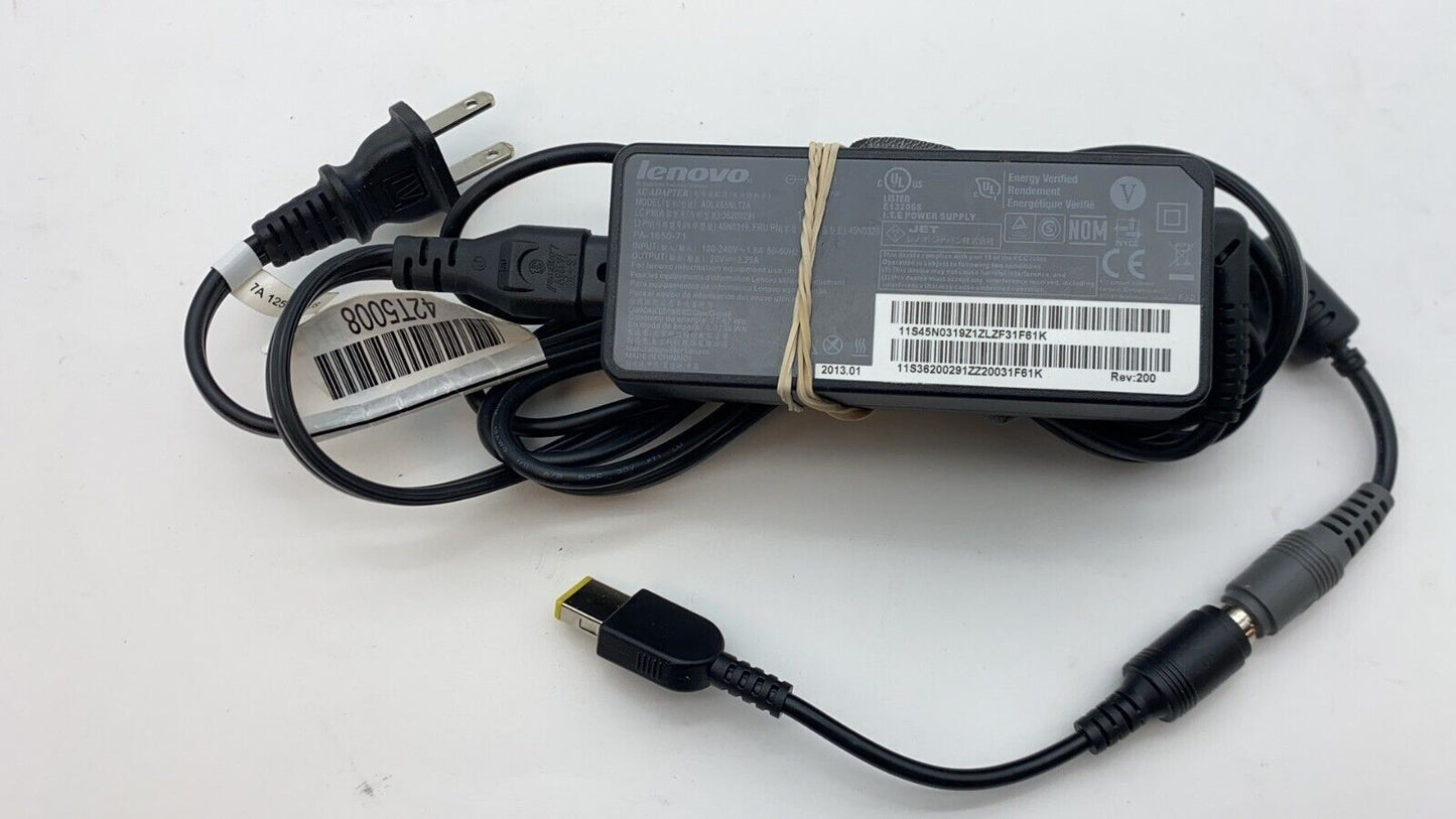 Genuine Lenovo 65W 20V 3.25A AC Power Supply Round Tip + Square Slim Tip Adapter