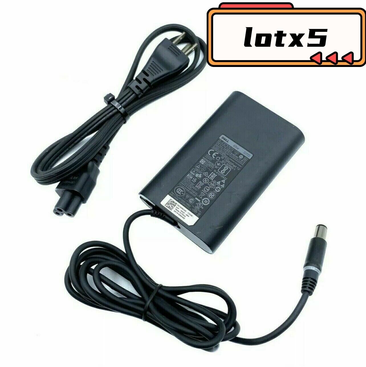 Lot of 5 Dell OEM Laptop Charger AC Power Adapter 65W 19.5V 3.34A PA-12