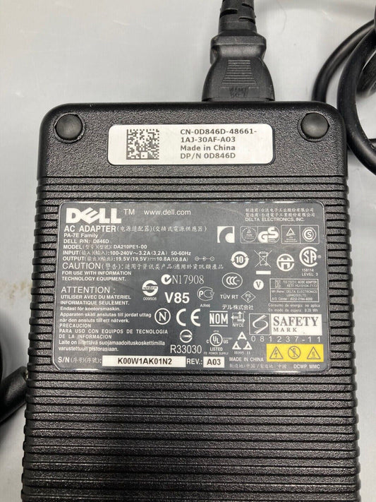 Genuine Dell 210W Laptop Charger AC Adapter Power Supply D846D PA-7E DA210PE1-00