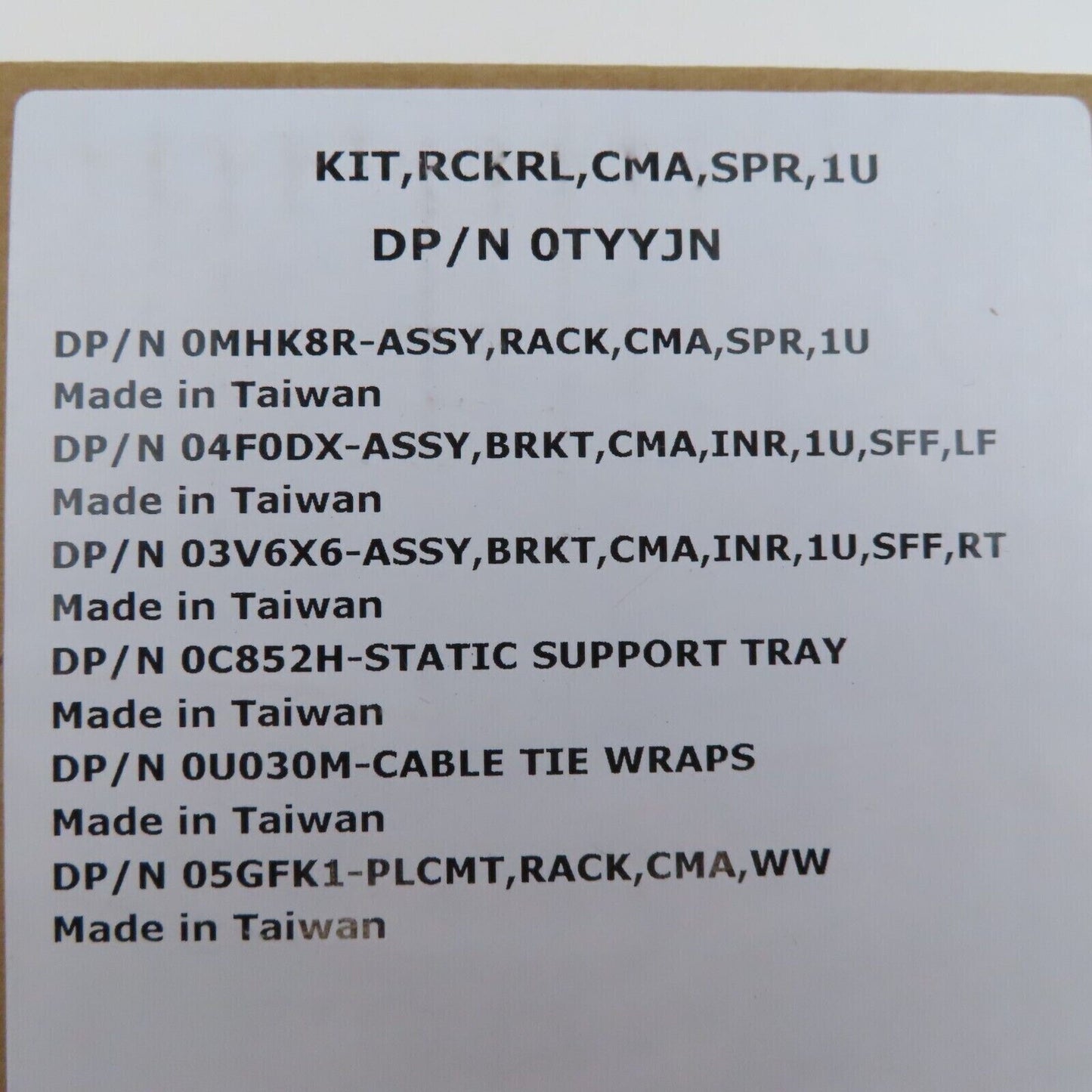 NEW Dell Power Edge TYYJN 1U Cable Management Arm Customer Kit R320 R410 R620