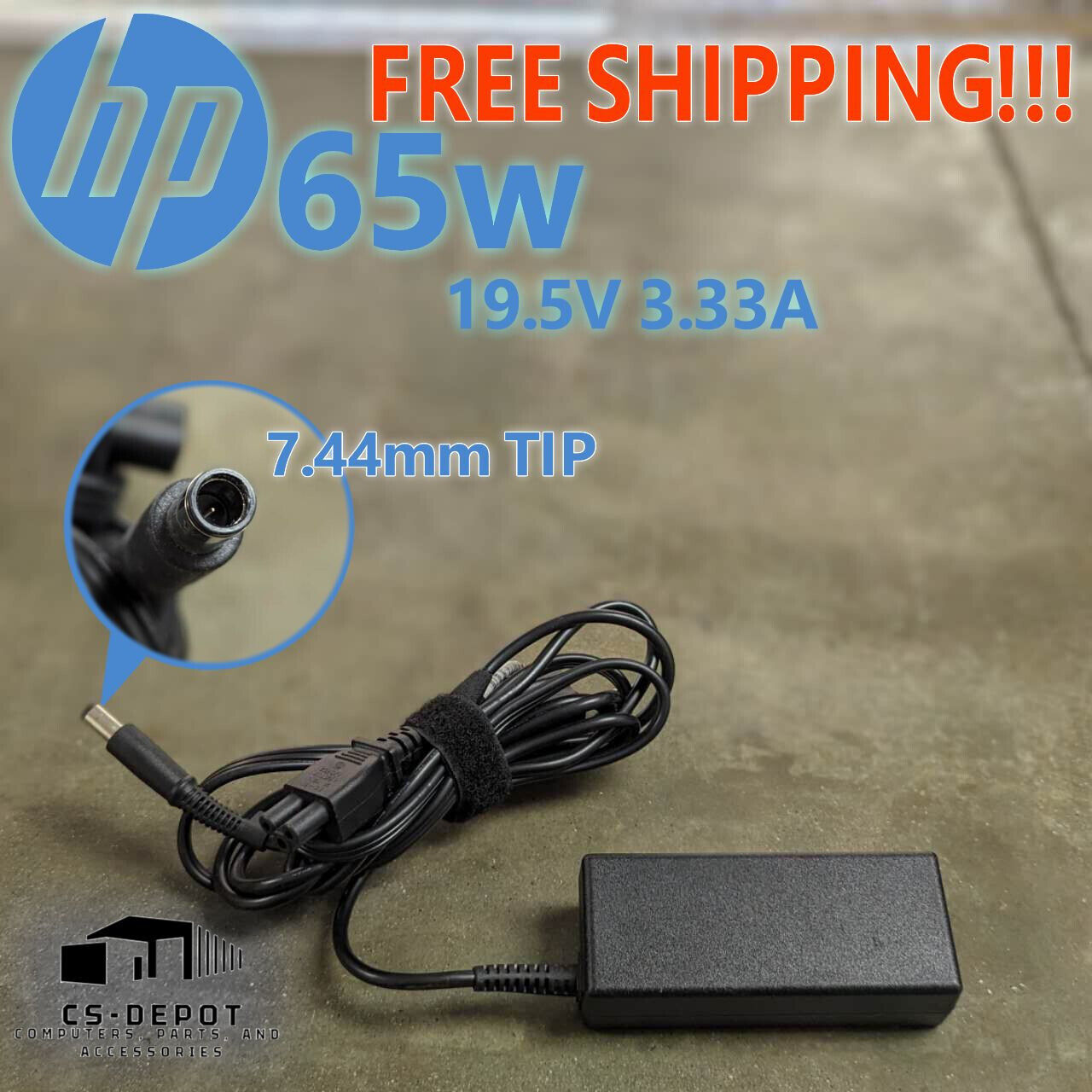 OEM HP 65W EliteBook 840 G1 G2 850 G1 G2 G3 AC Power Charger Adapter Cord