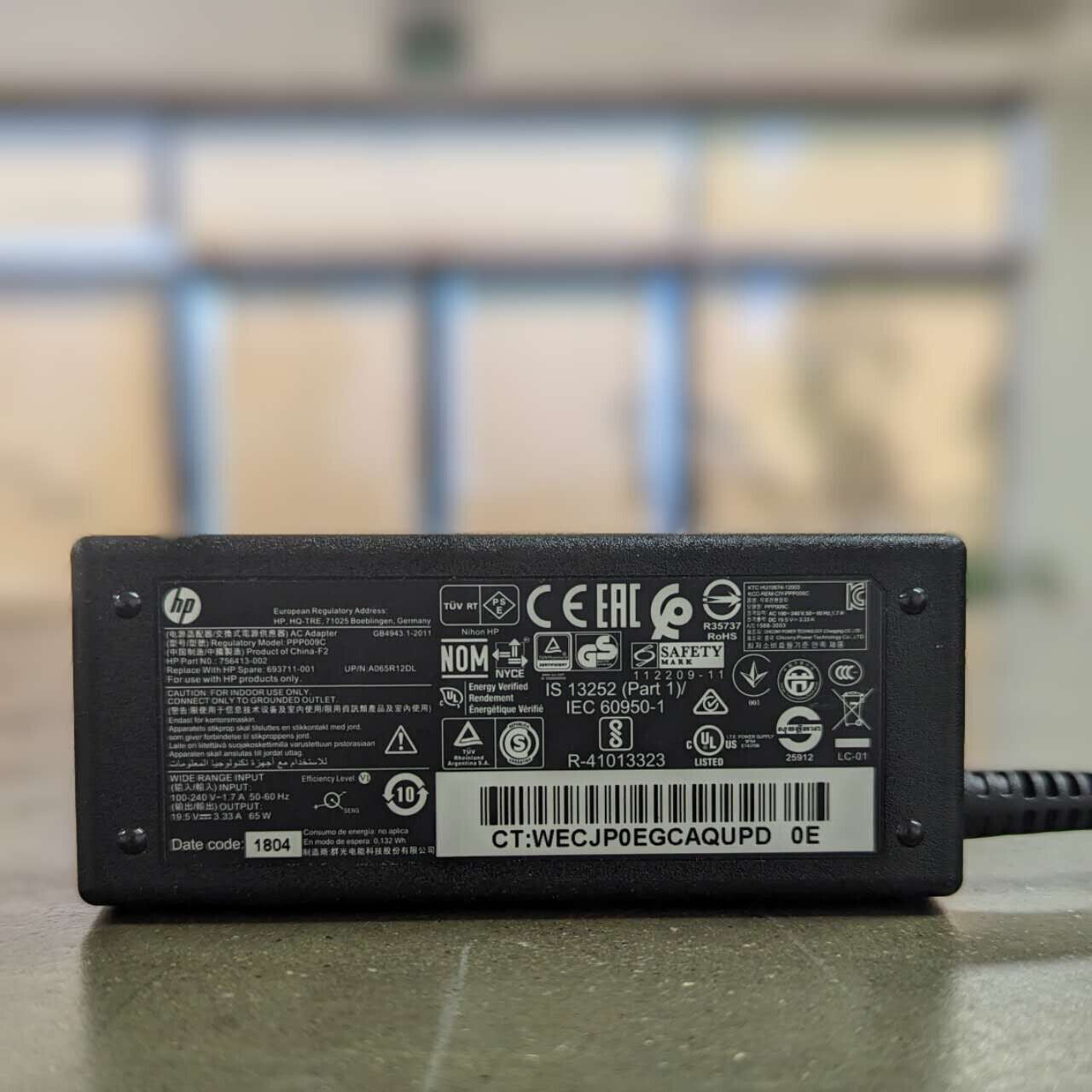 OEM HP 65W EliteBook 840 G1 G2 850 G1 G2 G3 AC Power Charger Adapter Cord