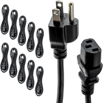 LOT 5 / 10 Universal PC COMPUTER POWER CORD CABLE WIRE