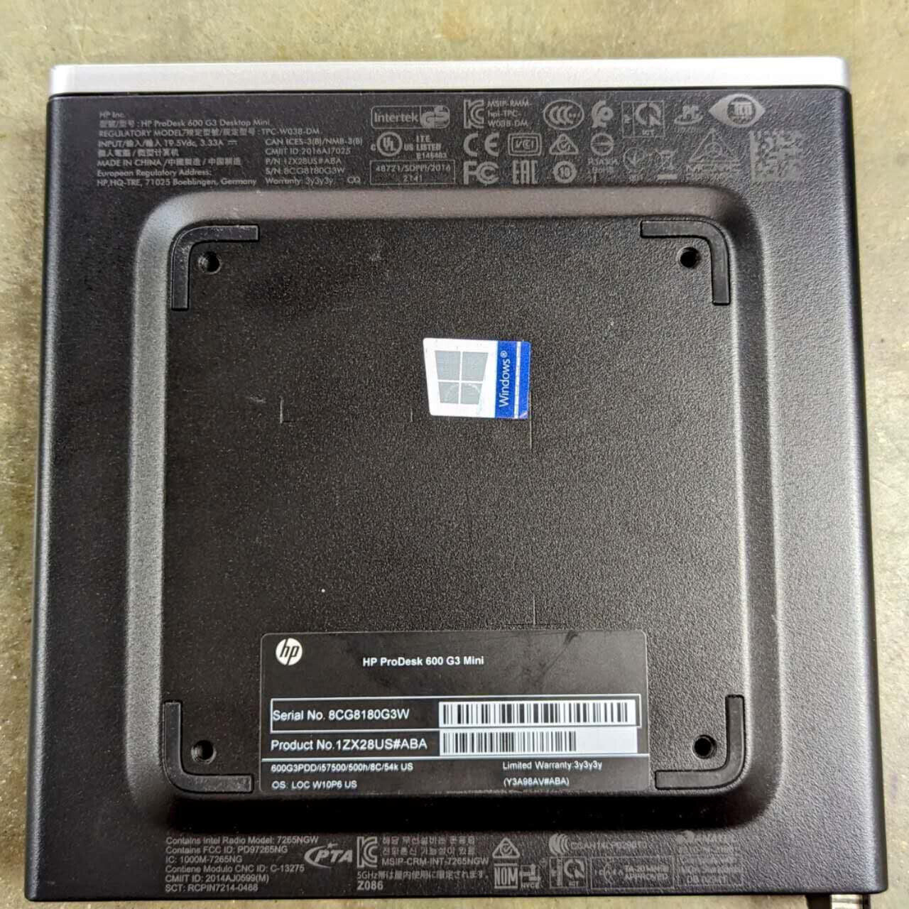 HP ProDesk 600 G3 Mini Desktop PC i5-6500T 16GB 512GB SSD win10 Pro