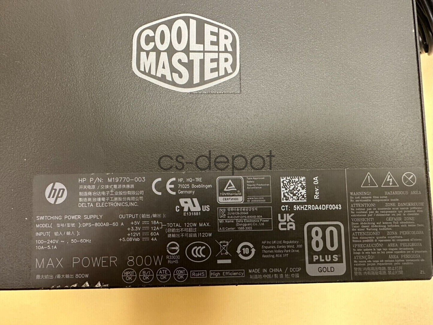 M19770-013 Genuine HP Cooler Master 80PLUS GOLD 800W DPS-800AB-60 Power Supply