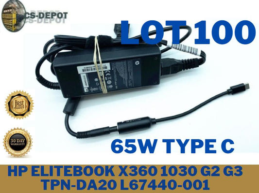 LOT100 65W USB-C Type-C F/ HP/Lenovo/Acer/Asus Adapter Chromebook Laptop Charger