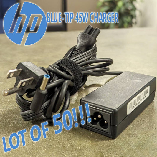 Lot of 50 Genuine HP 45W Blue Tip 19.5v Laptop Charger EliteBook Stream Split