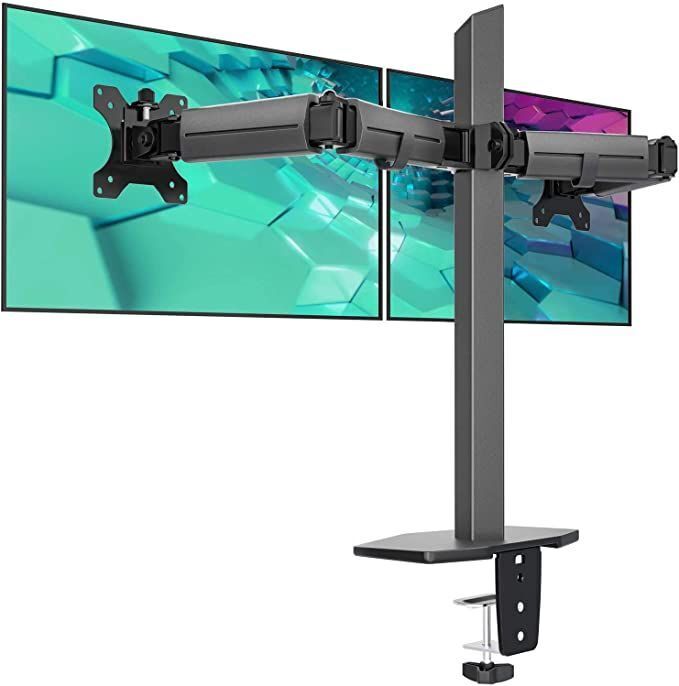 LOT 2 Dual Dell HP 22" 23" 24" 27" LCD Widescreen Monitor FHD 1080p Stand Cable