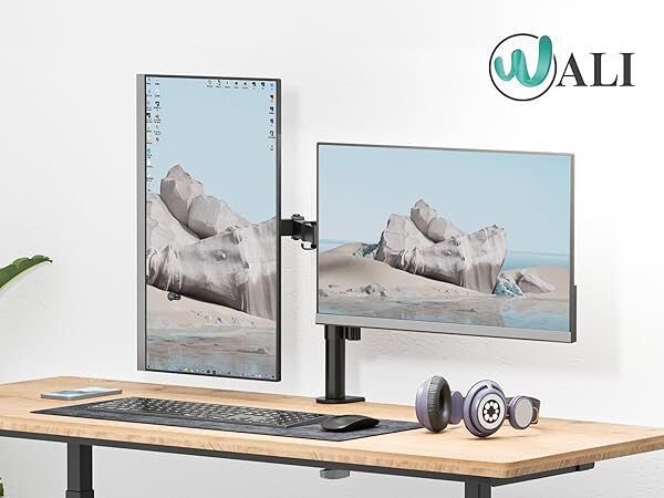 LOT 2 Dual Dell HP 22" 23" 24" 27" LCD Widescreen Monitor FHD 1080p Stand Cable