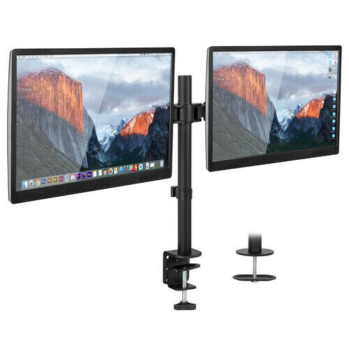 LOT 2 Dual Dell HP 22" 23" 24" 27" LCD Widescreen Monitor FHD 1080p Stand Cable