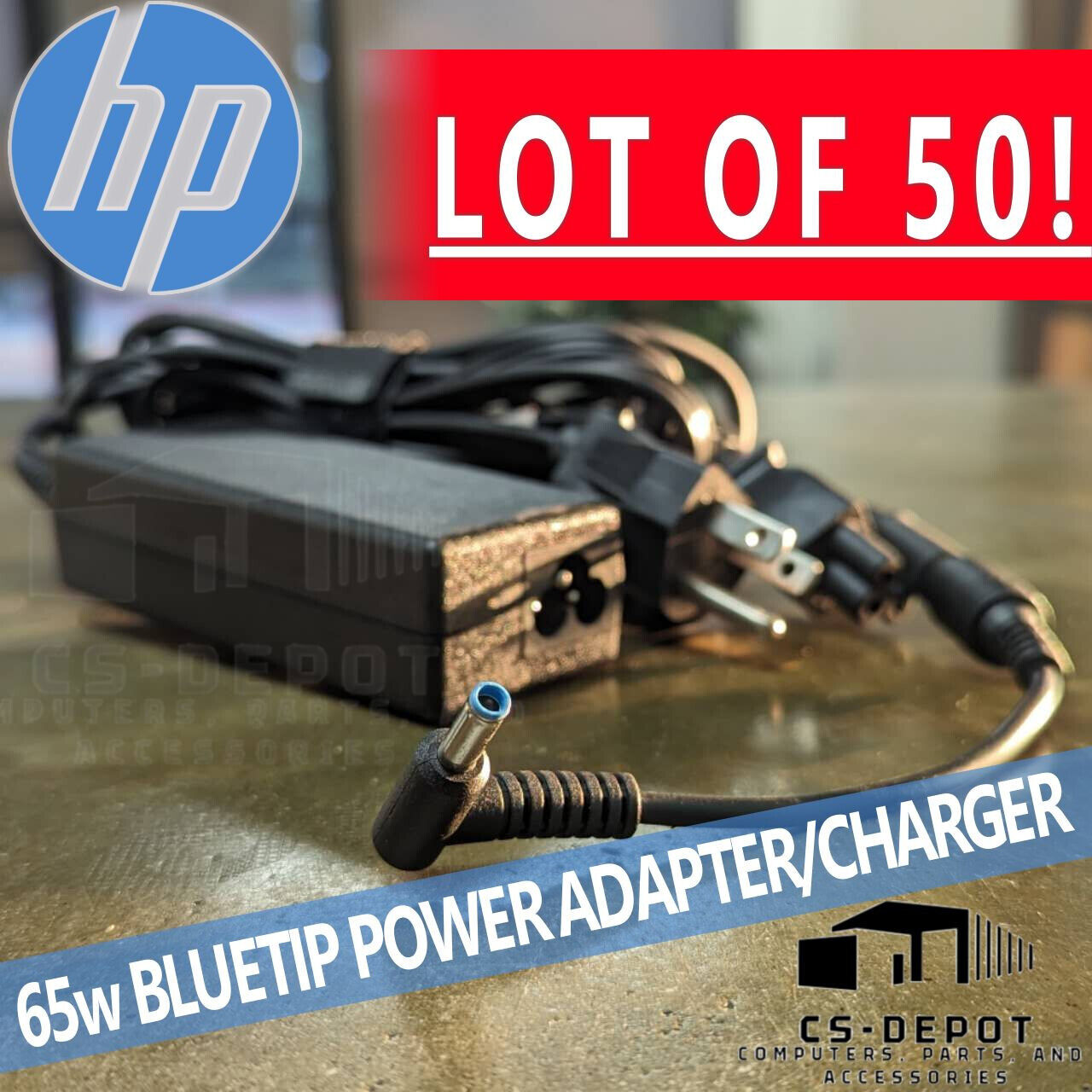 LOT OF 50 Genuine OEM HP 45w 65w Charger AC Adapter blue tip 4.5mm 19.5V 3.33A