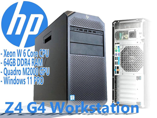 HP Z4 G4 Workstation 6 Core i7-7800X 64GB RAM 960GB SSD P1000 WIFI WINDOWS 11